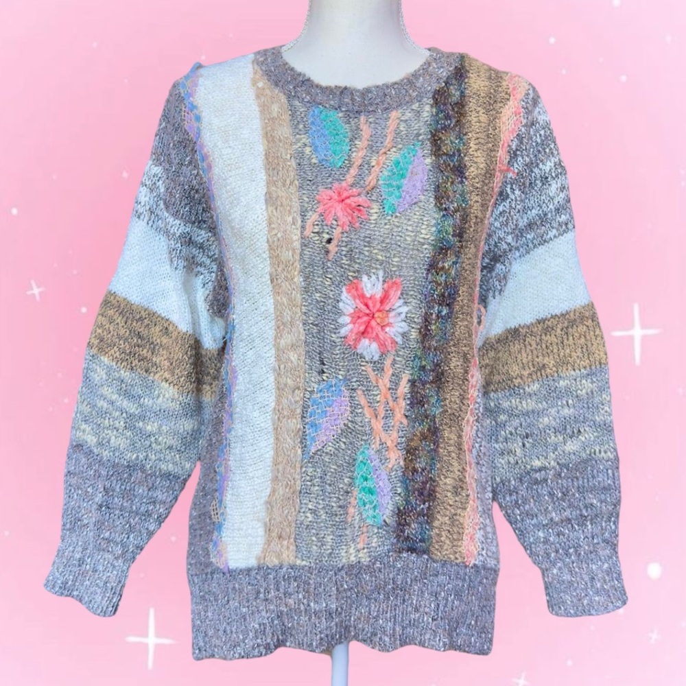 vintage coogi style sweater ☽༓･*˚⁺‧͙
